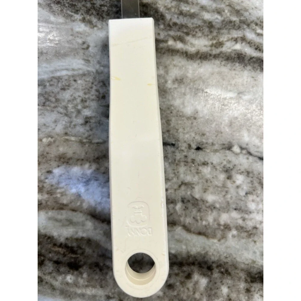 Vintage Bonnie Spatula Turner Flipper Stainless Steel White Handle Made In USA